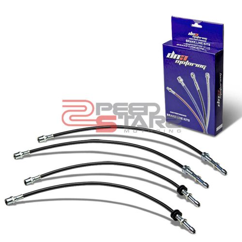 For e46 3-series black pvc coat stainless steel hose brake line/cable front+rear