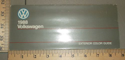 1988 volkswagen exterior color guide brochure original