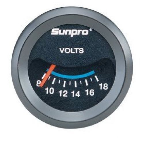 Sunpro cp7985 customline electrical voltmeter - black dial