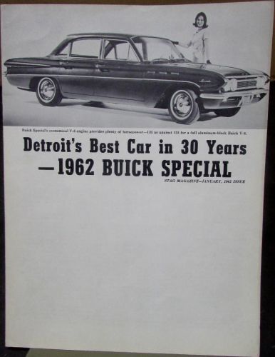 1962 buick special reprint article stag magazine jan 1962 issue