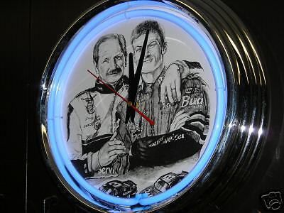 Dale earnhardt nascar pool garage man cave neon bar pub sign clock