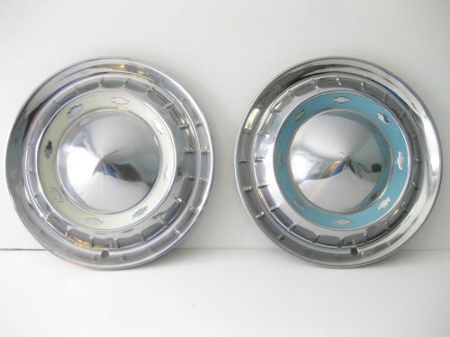 1956 chevrolet hubcaps  good (2) 1950s 1955 hotrods   cool car wall art too