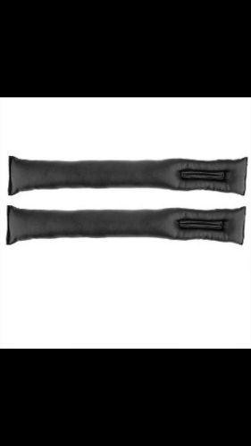 Black leather interior seat belt blockers universal 1 pair.