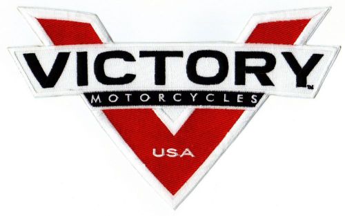 Victory motorcycle jacket patch - red &#034;v&#034;