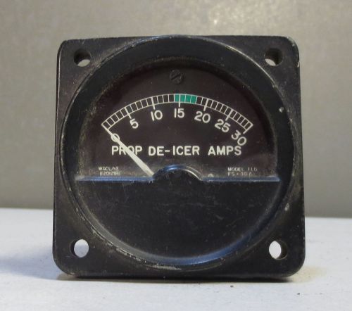 Vintage wacline prop de-icer amps b201298 aircraft indicator gauge