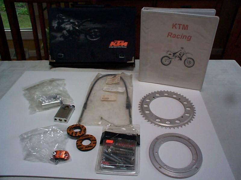 Ktm 50 parts lot decals sprocket throttle cable manual bar risers asv 