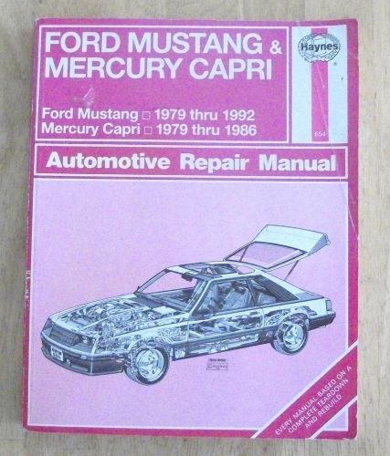 Mustang &amp; mercury capri 1979-1992 shop manuals by haynes