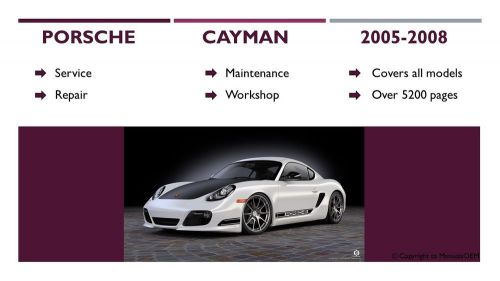 Porsche cayman service repair workshop manual: 2005-2008