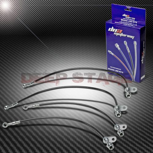 Braided hose racing brake line for 02-06 rsx dc5/-06 civic si/-12 crz/tsx black