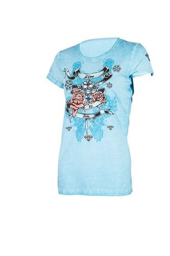 Divas snow gear ladies chase t-shirt - blue (xl / x-large)