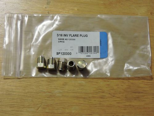 Brass fitting - 5/16&#034; od brake line inverted flare plug 5/pkg