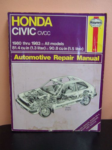 Haynes 1984 1980-83 repair manual #633 honda civic cvcc all models