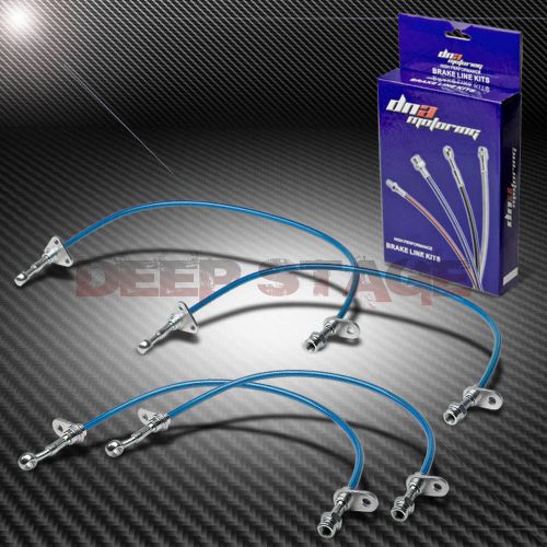 Stainless braided hose racing brake line for 90-93 acura integra da9/db2 blue