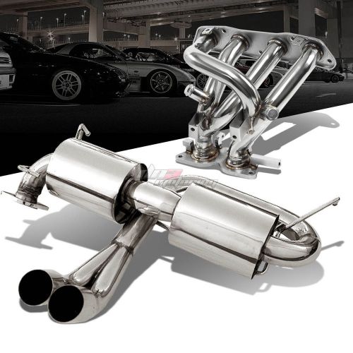 For 99-07 mr2/mrs w30 dual 3&#034; tip performance catback+header manifold exhaust