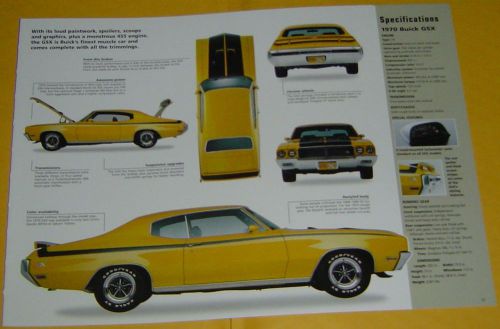 1970 buick skylark gsx grand gran sport 455 ci 360 hp imp info/specs/photo 11x8