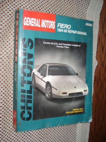 1984-1988 pontiac fiero service manual shop book chiltons repair very used 87 86