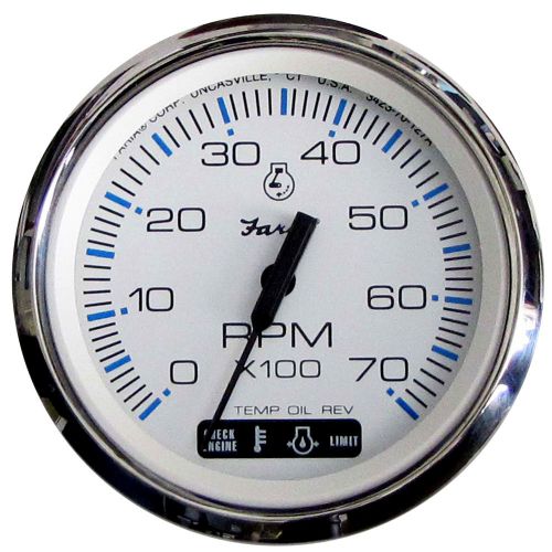 Faria chesapeake white ss 4&#034; tachometer w/ suzuki monitor -33860