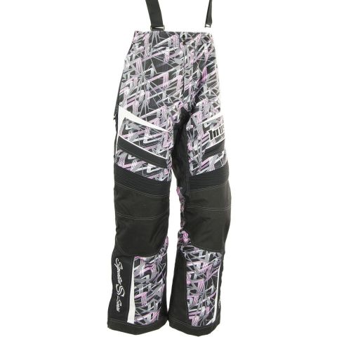 Signature series ladies snow bibs black/pink/white sz large