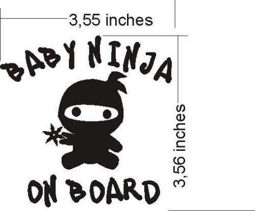 Decorative sticker  &#034;baby ninja on board &#034;car decals,stickers,graphics,racing