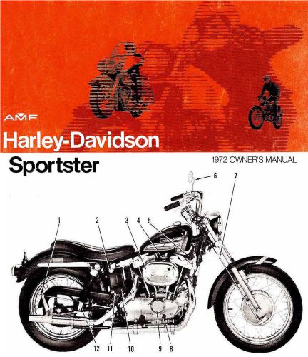 1972 harley-davidson sportster xlh1000 &amp; xlch1000 owners manual -xlh-xlch-1000