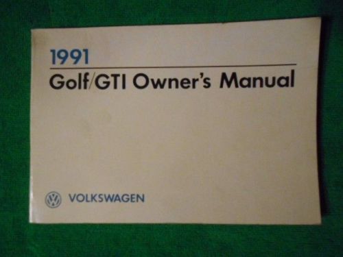 1991 vw volkswagen golf gti used original owner&#039;s manual 911.551.516.21