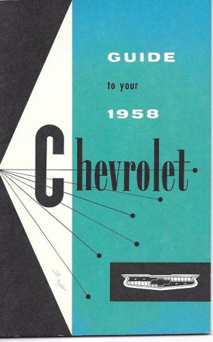 1958 chevrolet owners manual