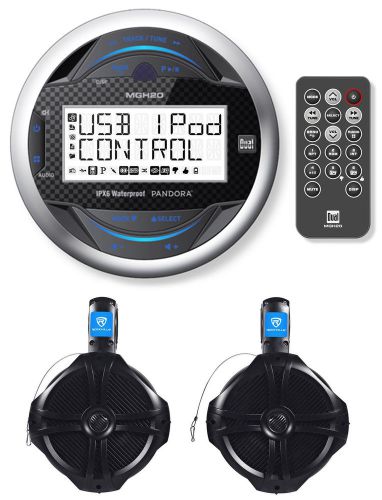 Dual mgh20 marine boat digital recevier w/iphone/ipod control+wakeboard speakers