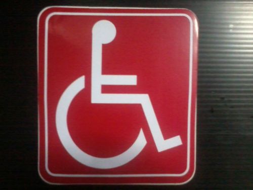 Handicap toilet sign sticker decal nonreflective light red free shipping