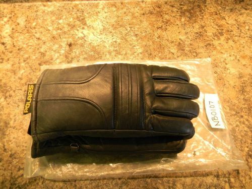 New vintage polaris black leather low cuff gloves large