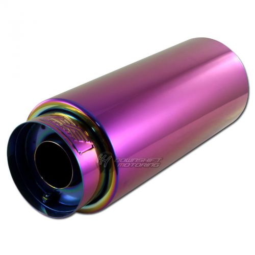 Dc sports ex-5022 chameleon anodized round muffler w/ tip 4&#034; outlet w/ 2.25&#034; in.