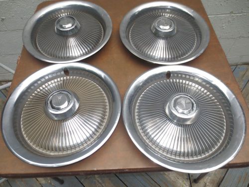 Pontiac le mans 78 79 wheel covers set lot 4 fin type original chrome 14&#034;