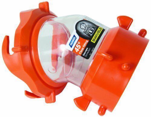 Rhinoflex clear 45 degree rv sewer hose swivel fitting camco 39847