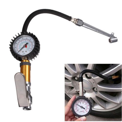 New auto motorcycle tire tyre inflating tool pressure dial gauge 220 psi