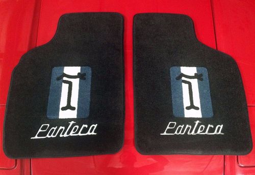 Detomaso pantera plush floor mats with word and logo 71-74