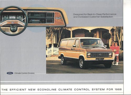 1988 ford econoline climate control system information brochure nos&#034;