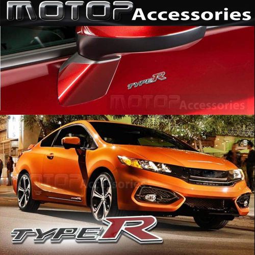 Type r 3d metal racing front badge emblem sticker decal self adhesive typer logo