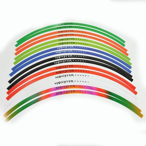 Universal fit 17"-19" car wheel rim stripe tape reflective stickers 8 colors/set