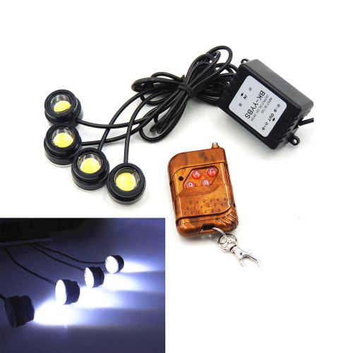 4x 1.5w strobe flash eagle eye leds car light drl light with wireless remote