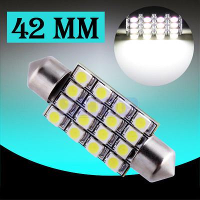 42mm 16 smd pure white dome festoon 16 led car light bulb lamp