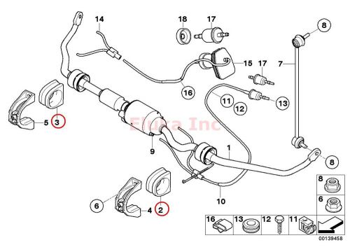 2 x bmw genuine stabilizer sway bar bushing - 21.8 mm front e60 e60n e63 e63n