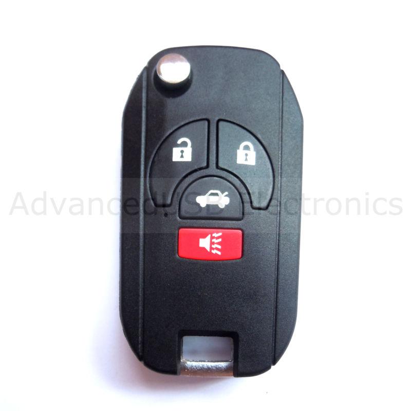 Blank remote case flip folding key shell for nissan 3+1 4 buttons