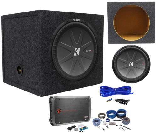 Kicker 40cwr152 15&#034; compr15 sub+sealed enclosure+1000w mono amplifier+wire kit