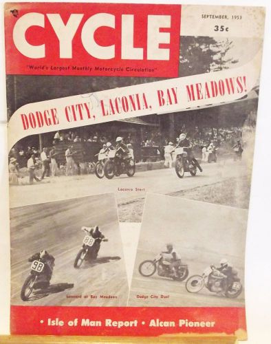 Cycle magazine september &#039;1953 laconia, bay meadows, isle of man, dodge city