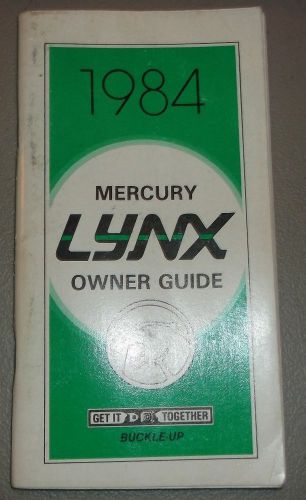 1984 mercury lynx owners manual original