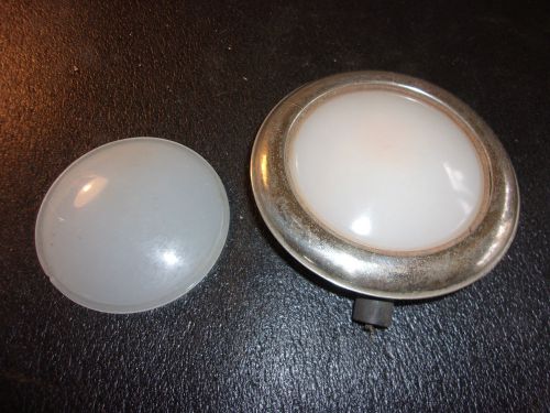 1940&#039;s round dome light assembly with extra milk glass lens 5&#034; diam  -  ms316