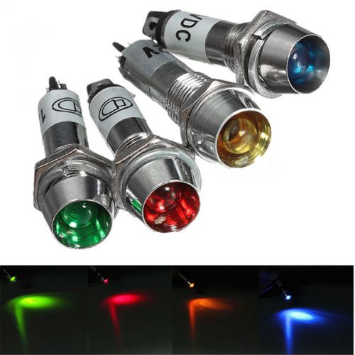 1x 12v 8mm car boat truck led dashboard dash warning indicator signal lamp light