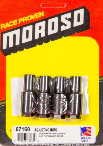 Moroso rocker arm adjusting nut 7/16-20 in 4 pc thread p/n 67160