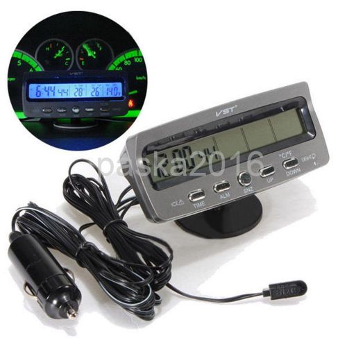 Car voltage monitor meter temperature thermometer clock display ts-7045v