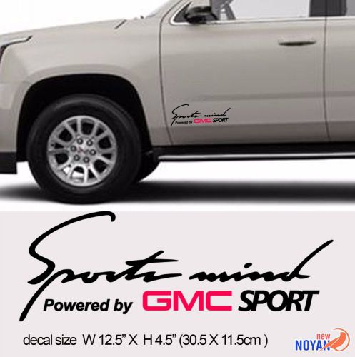 Sports mind, powered by gmc sport, racing sticker 12.5&#034;