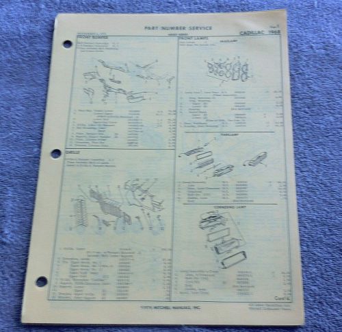 1968 68 cadillac deville fleetwood parts manual service guide illustrations